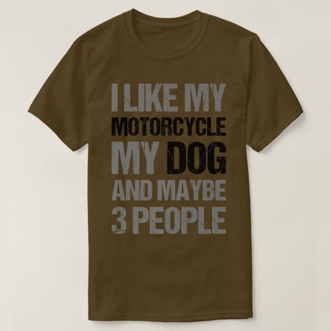 Lönsam Biker jag gillar Min motorcykel Hund och ka T Shirt (Design framsida)