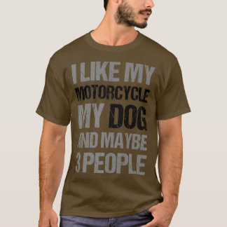 Lönsam Biker jag gillar Min motorcykel Hund och ka T Shirt