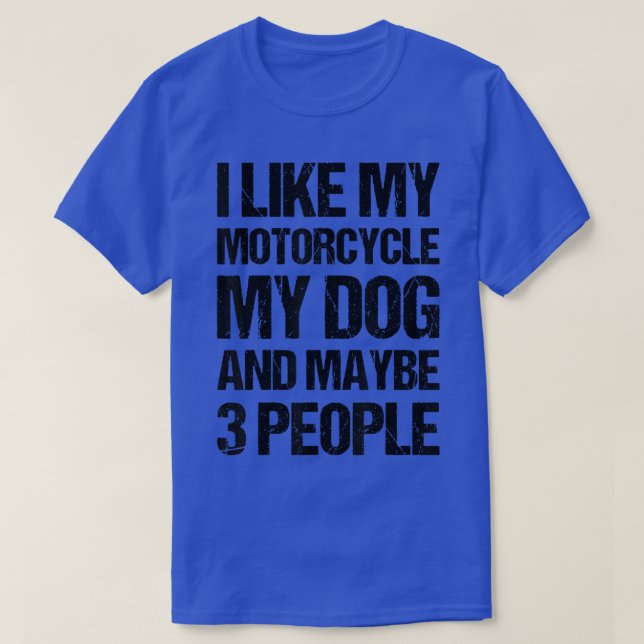 Lönsam Biker jag gillar Min motorcykel Hund och ka T Shirt (Design framsida)