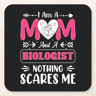 Lönsam biolog Mamma, biolog Mamma Funny Underlägg Papper Kvadrat