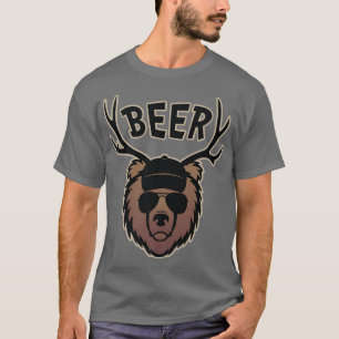 Lönsam björn med Hjort Antlers Beer Graphic Premiu T Shirt