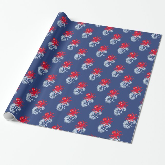 Lönsam bläckfisk presentpapper (Utrullad)
