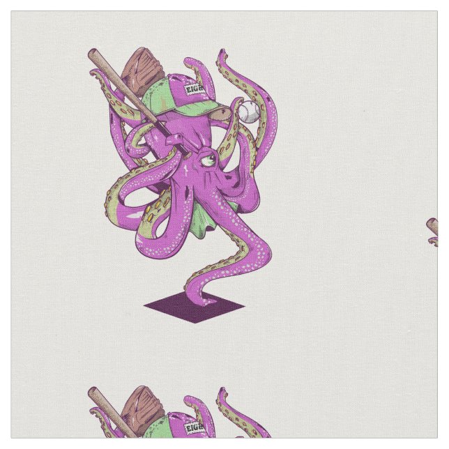 Lönsam bläckfisk som spelar baseboll tyg (Närbild)