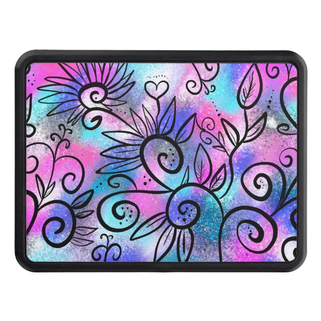 Lönsam blommigt konst dragkroksskydd (Framsidan)