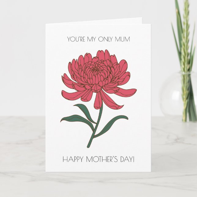 Lönsam Blommigt Mors dag kort (Framsida)