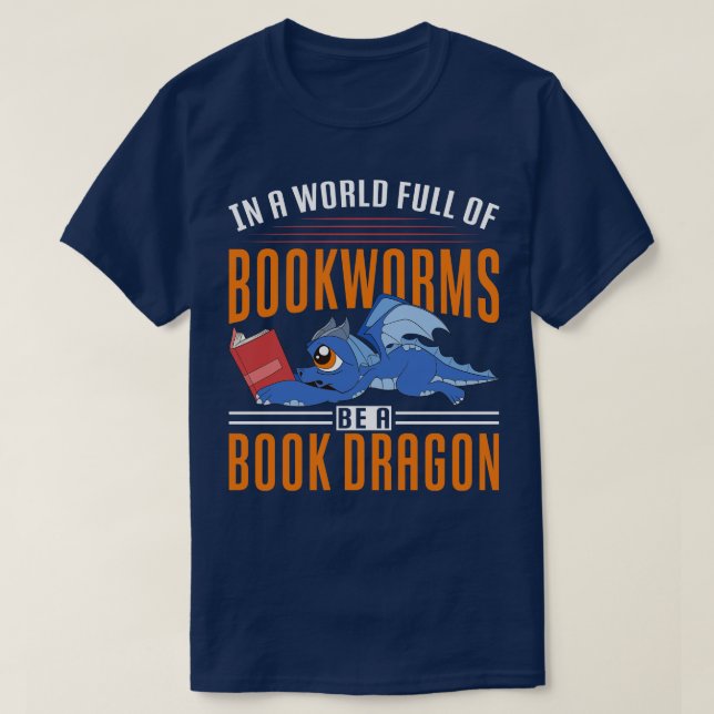 Lönsam bokmask Mythical Creatading Reading Bok Dra T Shirt (Design framsida)