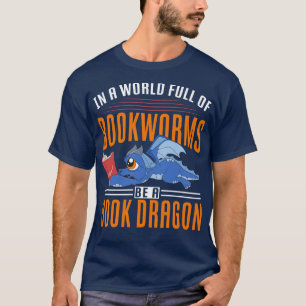 Lönsam bokmask Mythical Creatading Reading Bok Dra T Shirt