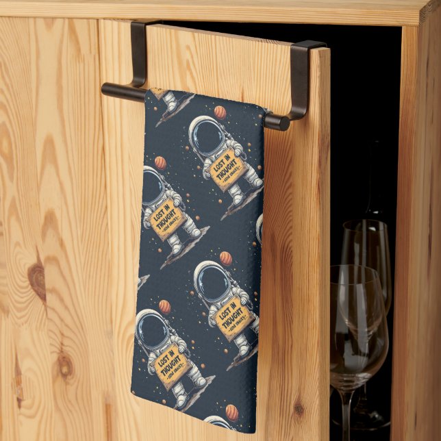 Lönsam Borttappad i tankaaaut Space Illustration Kökshandduk (Thirds Fold)