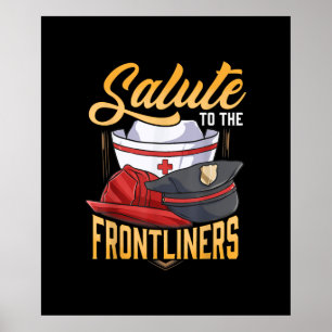Lönsam brandman för polisen Frontliner Nurse Gifts Poster