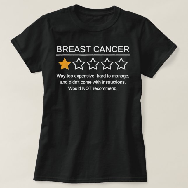 Lönsam bröstcancer Medvetenhet 1 Stjärna klassific T Shirt (Design framsida)