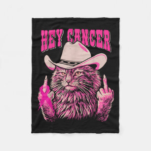 Lönsam bröstcancermedvetenhet Western Rosa Cat Wom Fleecefilt