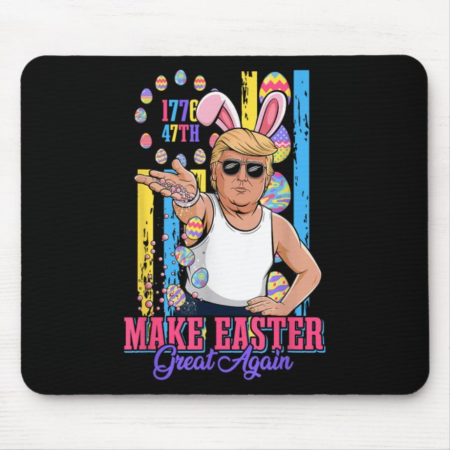 Lönsam Bunny Trump 47th Salt Bae Meme make Påsk G Musmatta (Framsidan)
