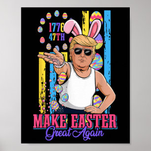 Lönsam Bunny Trump 47th Salt Bae Meme make Påsk G Poster