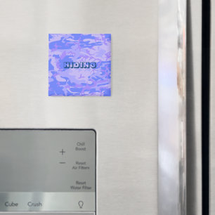 Lönsam Camouflage Pastel Blue Abstrakt Mönster Magnet