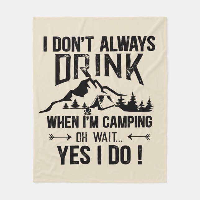 Lönsam camping och drickande av ord fleecefilt (Framsidan)