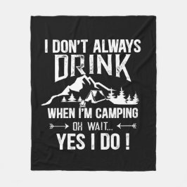 Lönsam camping och drickande av ord fleecefilt