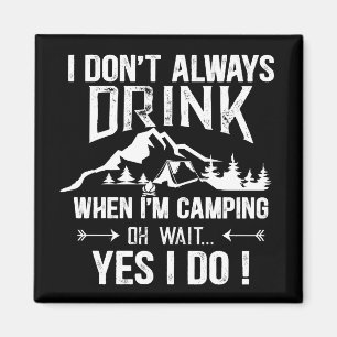 Lönsam camping och drickande av ord magnet