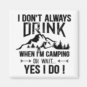 Lönsam camping och drickande av ord magnet