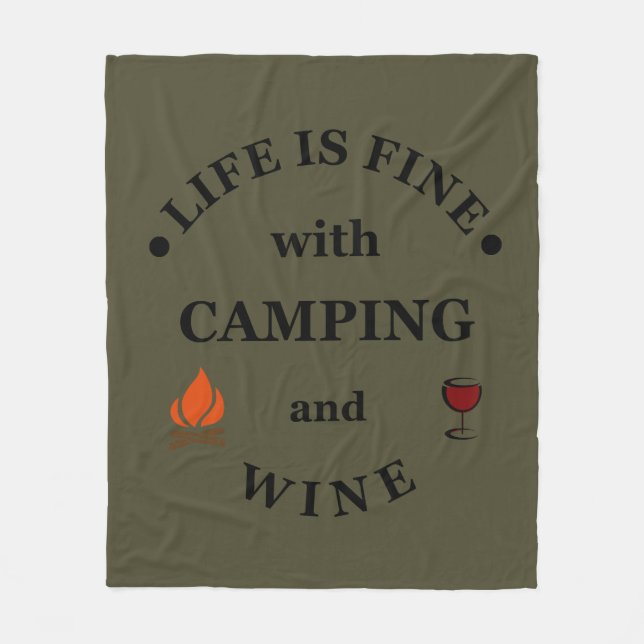 Lönsam camping och vin ord fleecefilt (Framsidan)