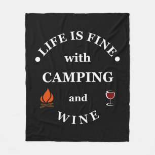 Lönsam camping och vin ord fleecefilt