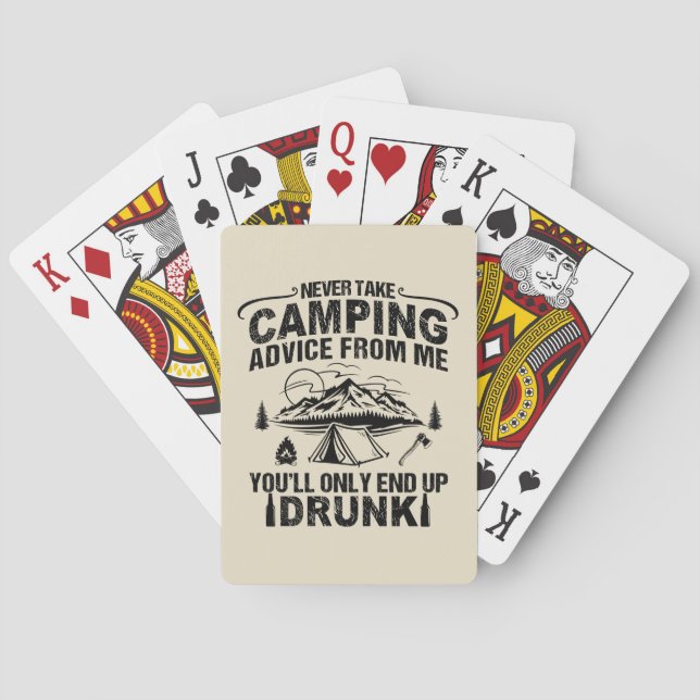 Lönsam camping som dricker ord casinokort (Baksidan)