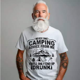 Lönsam camping som dricker ord t shirt