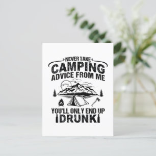 Lönsam camping som dricker ord vykort