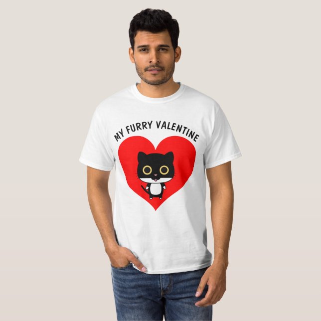 Lönsam Cat Valentine Day T-shirts (Hel framsida)