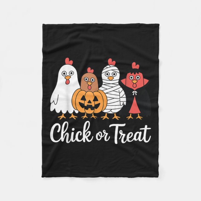 Lönsam Chick eller behandling av Chicken Halloween Fleecefilt (Framsidan)