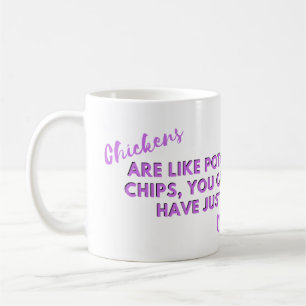 Lönsam Chickcitat: Chickens Potato Chip Lila Kaffemugg