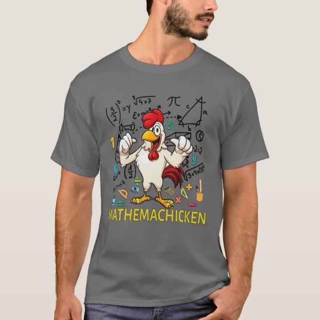Lönsam Chicken Mathemachicken för Math Älskare Tea T Shirt (Framsida)