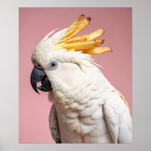 Lönsam Cockatoo med Fransk Fries-Vapensköld Poster