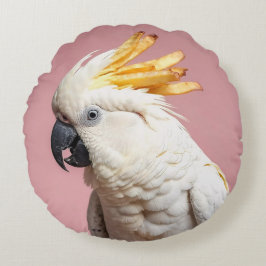Lönsam Cockatoo med Fransk Fries-Vapensköld Rund Kudde