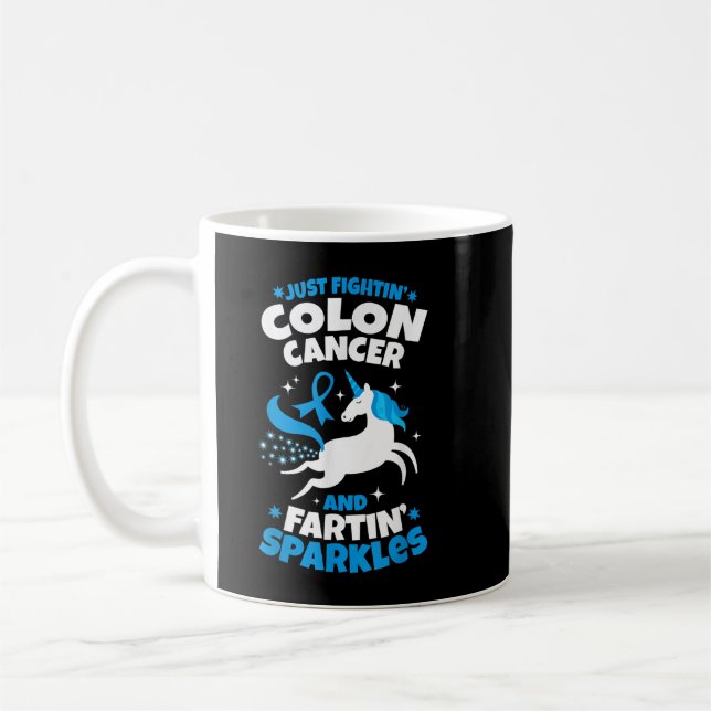 Lönsam Colon Cancer Fighter Fighter Fighter Unicor Kaffemugg (Vänster)