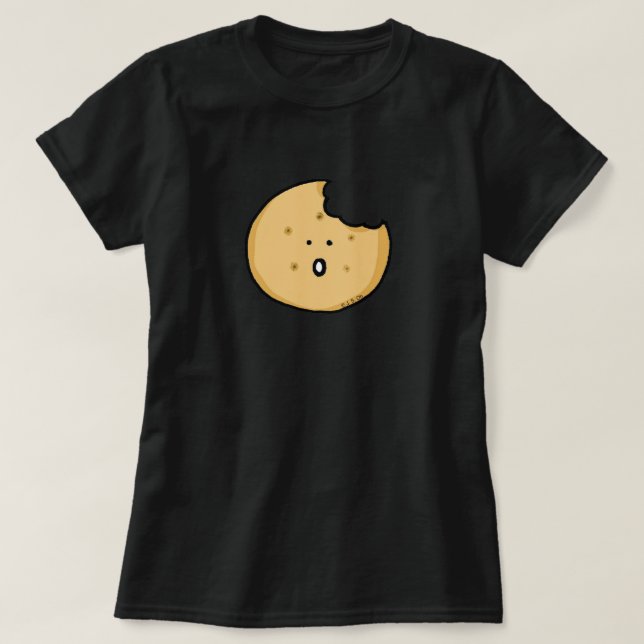 Lönsam Cookie-Tecknad med Bita T Shirt (Design framsida)