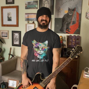 Lönsam Coola Cat Pappa Kattunge med solglasögon T Shirt