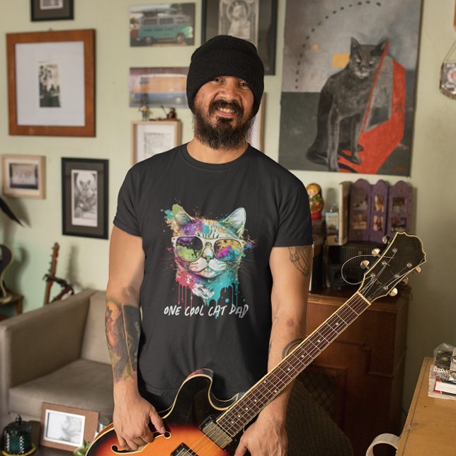 Lönsam Coola Cat Pappa Kattunge med solglasögon T Shirt (Skapare uppladdad)