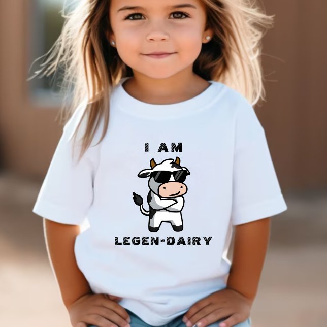 Lönsam Coola Cow Moo Jag är Legendary White T Shirt (Funny Cool Cow Moo I Am Legendary White Baby T-Shirt)