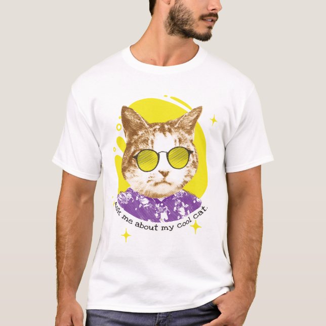 Lönsam Coola Katt i solglasögon T Shirt (Framsida)