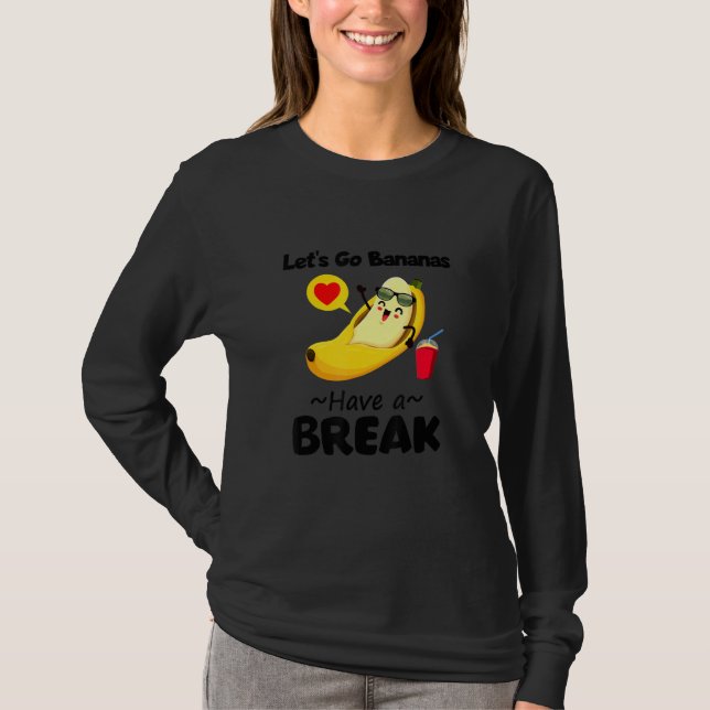 Lönsam Coola Låt oss Banana har en bruak grafik de T Shirt (Framsida)