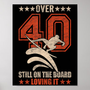 Lönsam Coola Surfer, surfboard 40-årig Surfi Poster