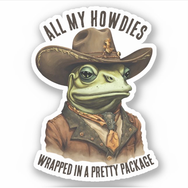 Lönsam cowboygroda western personlig klistermärken (Framsida)