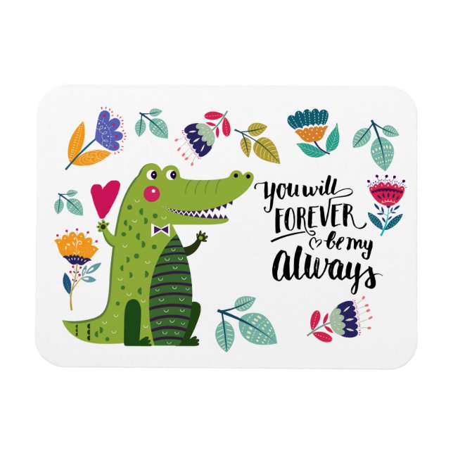 Lönsam Crokodile Valentines Day Gift Magnet (Horisontell)