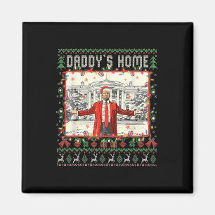 Lönsam Daddys Home Trump Ugly jul Sweater Xma Magnet
