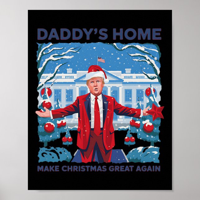 Lönsam Daddys Home Trump Ugly jul Sweater Xma Poster (Framsidan)