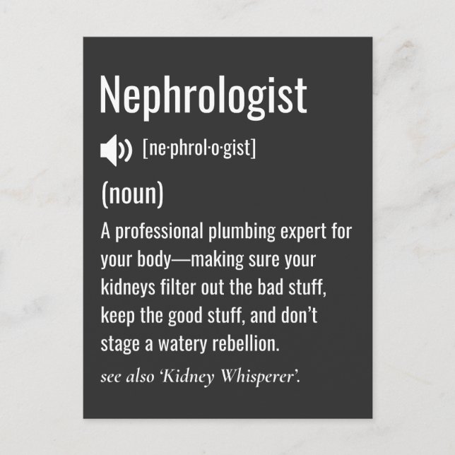 Lönsam definition av nephrolog vykort (Framsida)