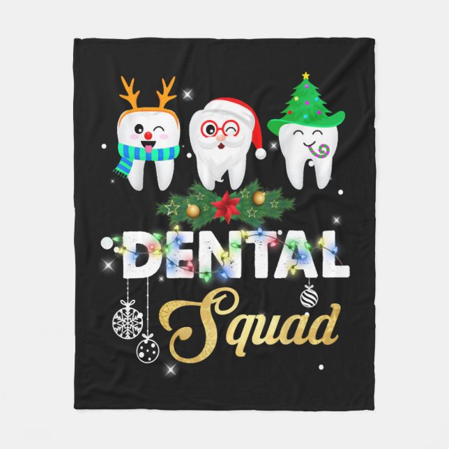 Lönsam dentist Hygienist jul Dental Squad Fleecefilt (Framsidan)