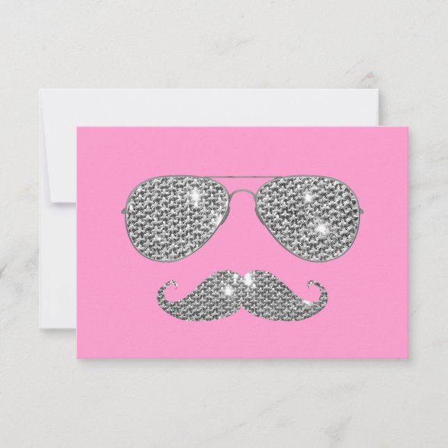 Lönsam Diamond Mustache med glas (Framsida)