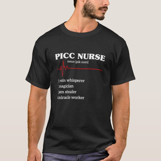 Lönsam digivande Picc Team Nurse Registerad terapi T Shirt (Framsida)