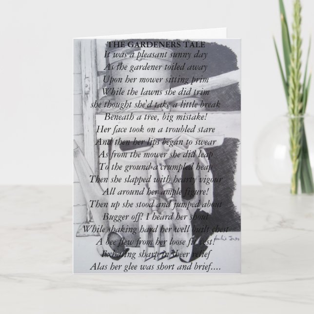 Lönsam dikt och verktyg konst kort (Framsida)